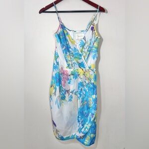 Yumi Kim 100% Silk White Floral Sleeveless Dress